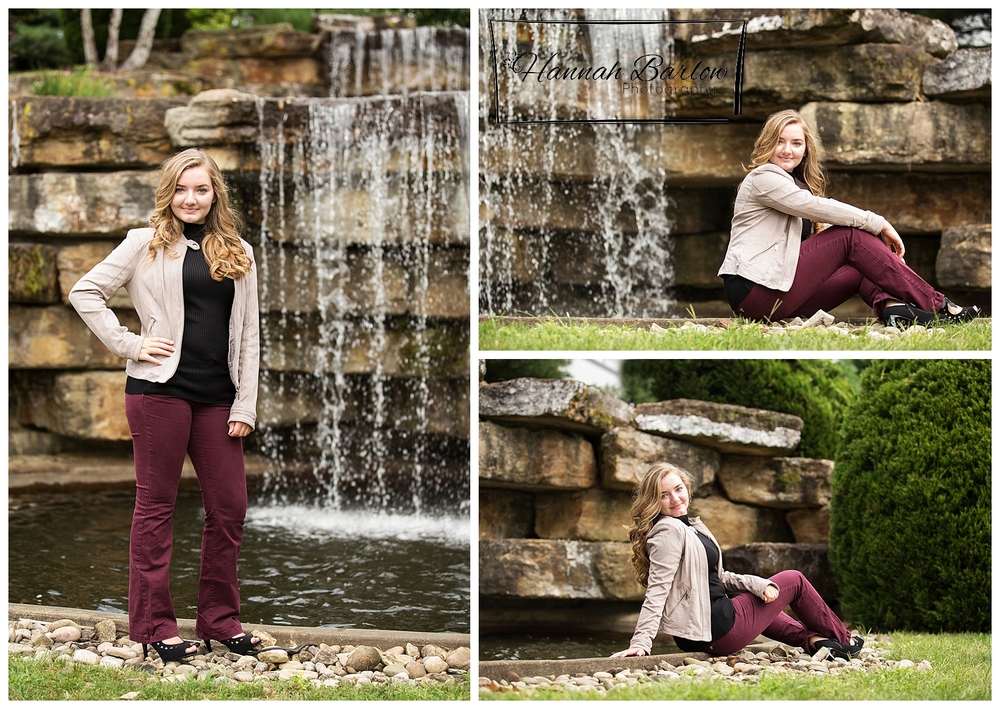 Canonsburg, PA Senior Pictures with waterfall 
