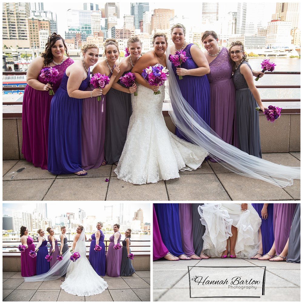  Pittsburgh, PA Wedding Photography Purple Bridesmaid Dresses 