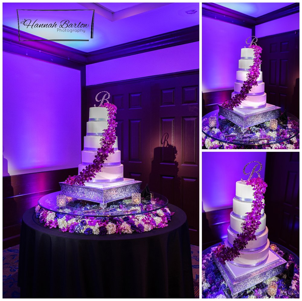  Pittsburgh, PA Wedding Photography - Purple 5 tier cake 
