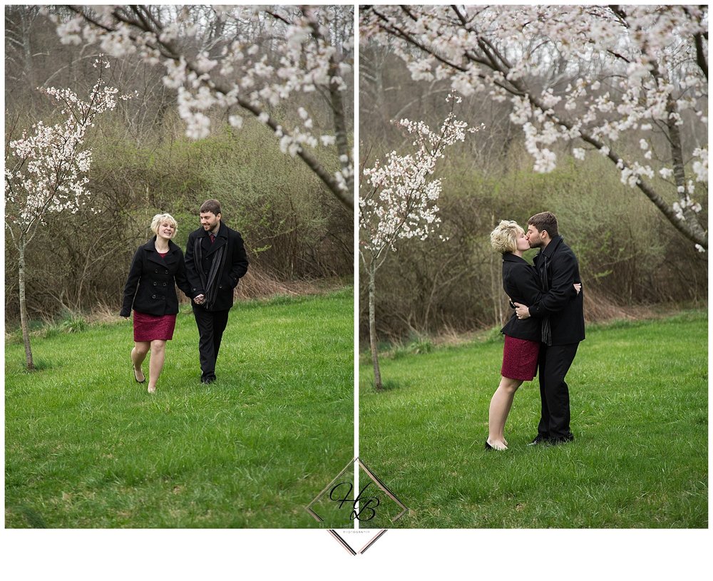  Bethany, WV Engagement Photography Cherry Blossoms 