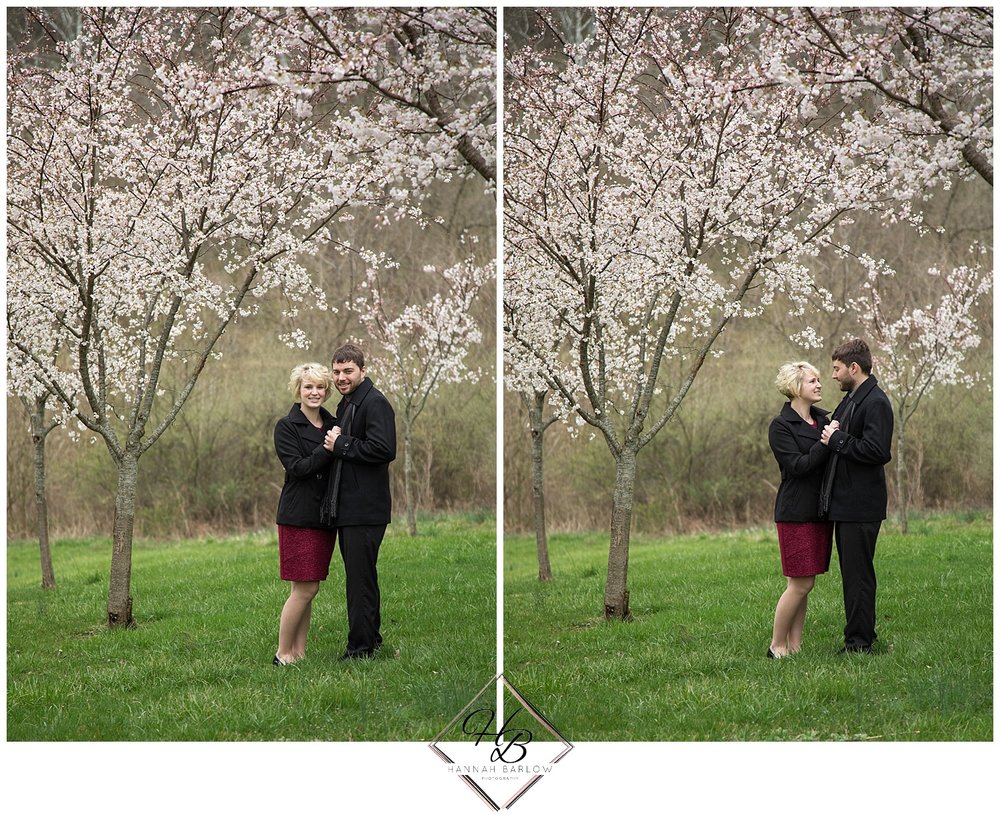  Bethany, WV Engagement Photography Cherry Blossoms 