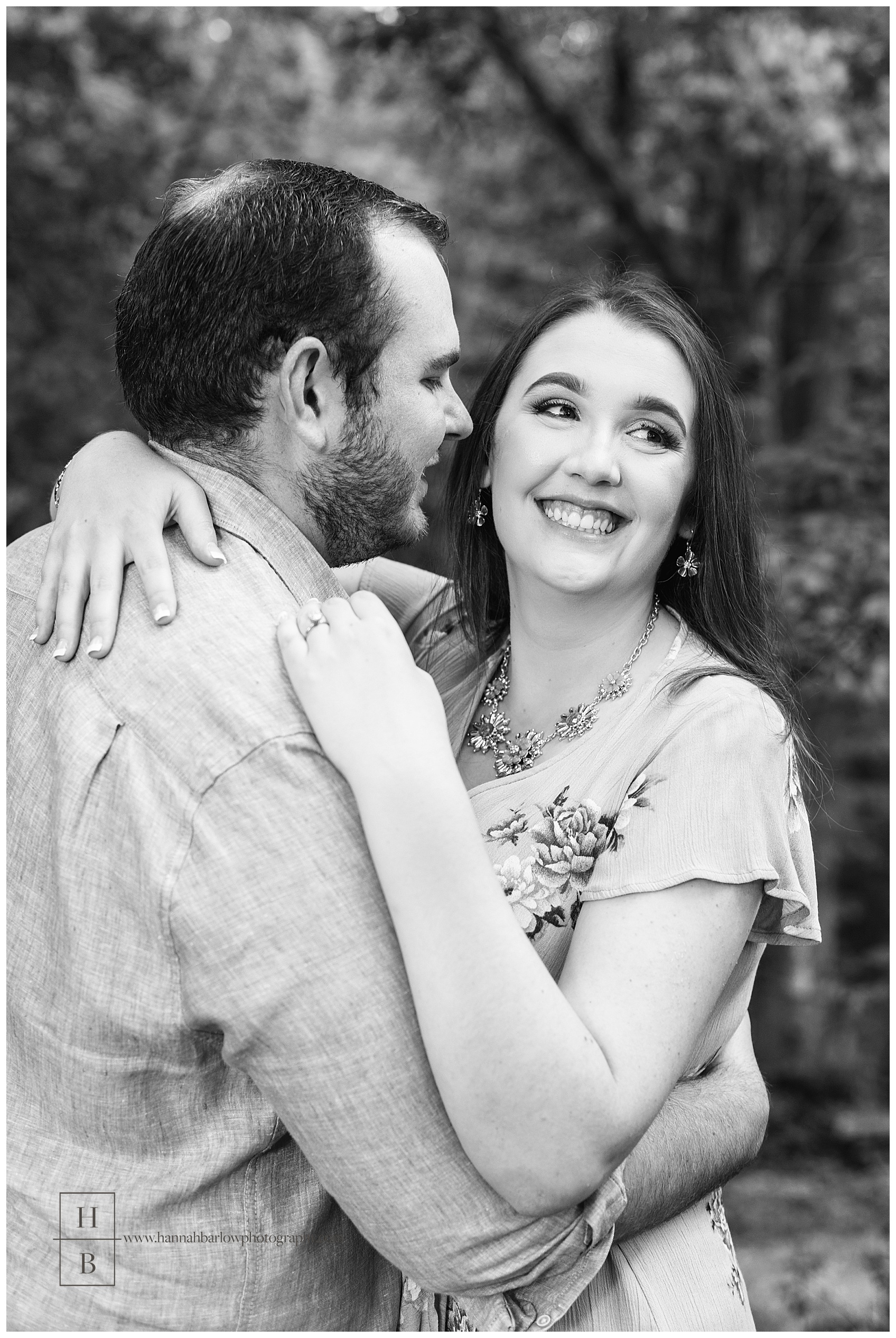 Black and White Engagement Photo in Wellsburg West Virginia