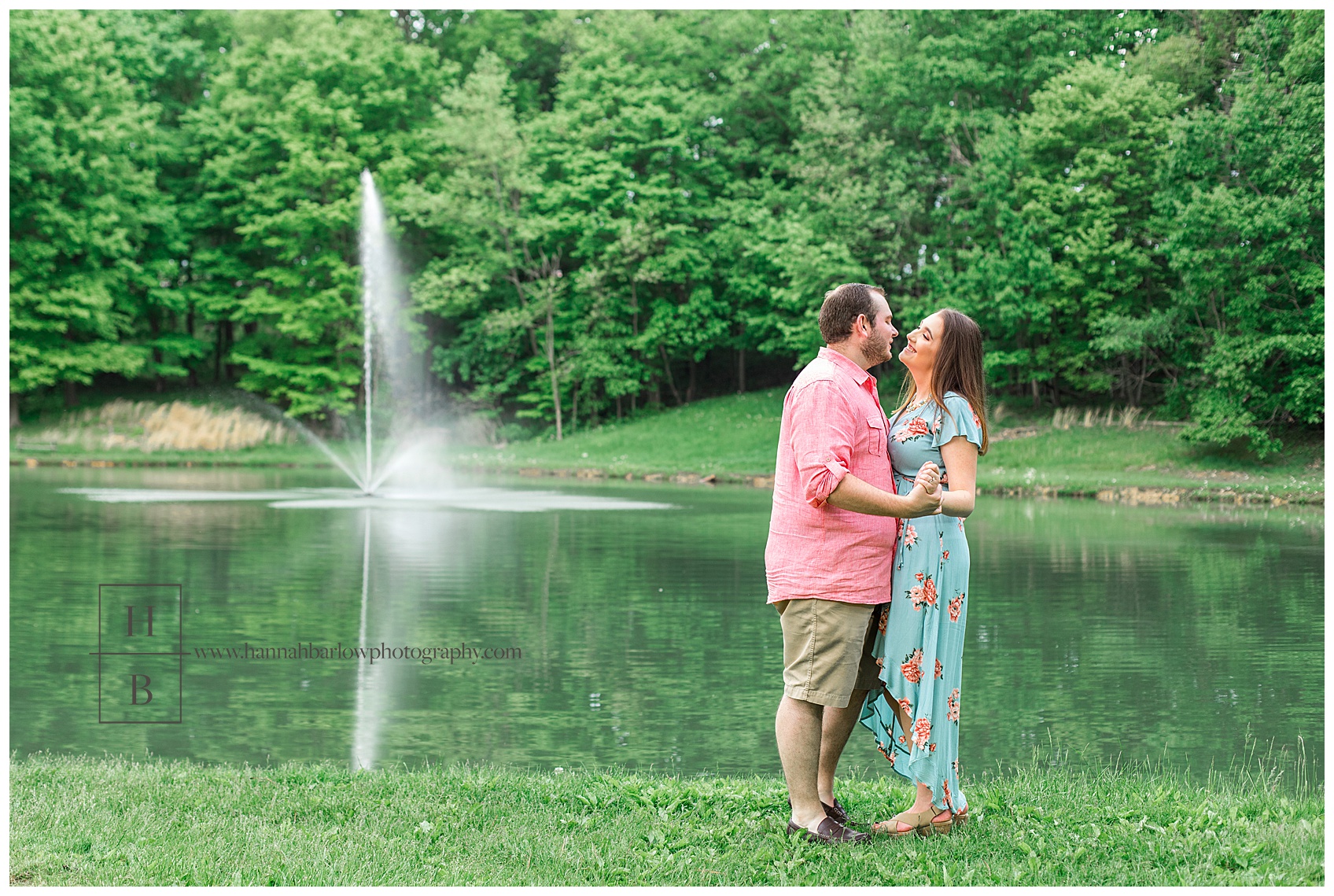 Couple Standing by the Lake at Brooke Hills Park