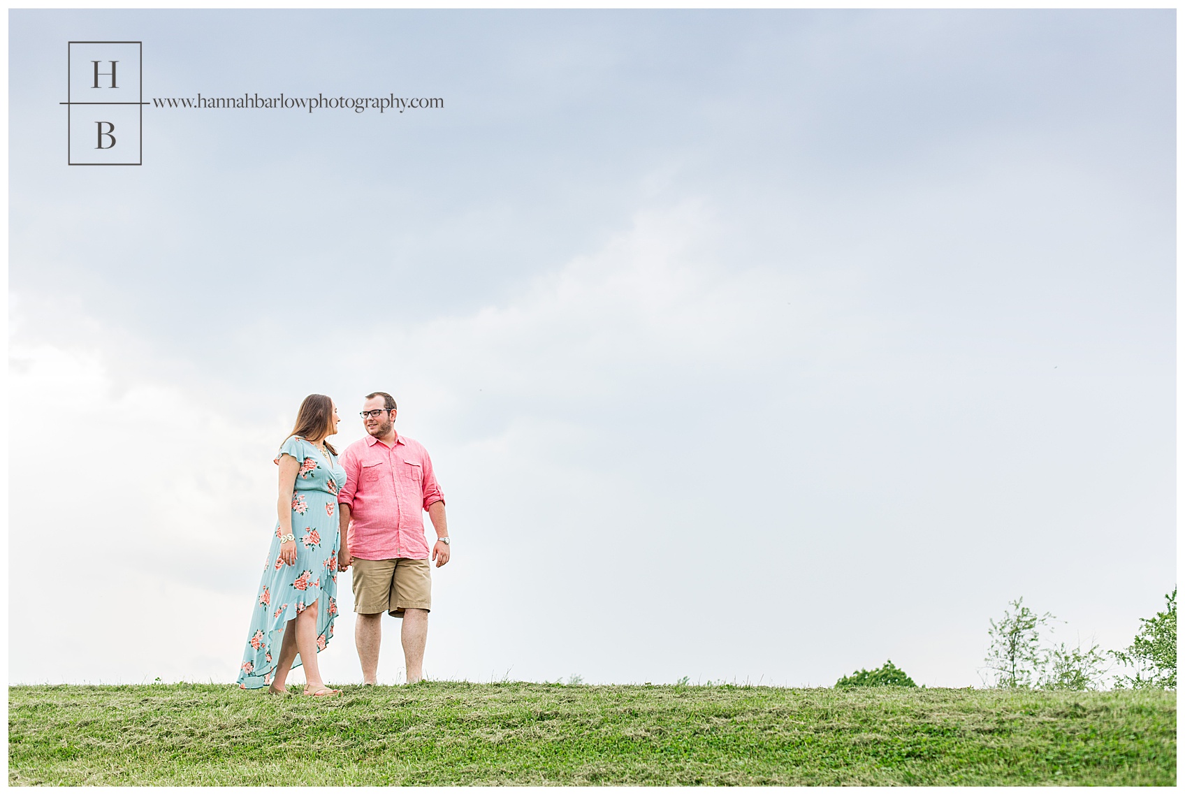 Couple Walking for Engagement Photos in Wellsburg West Virginia