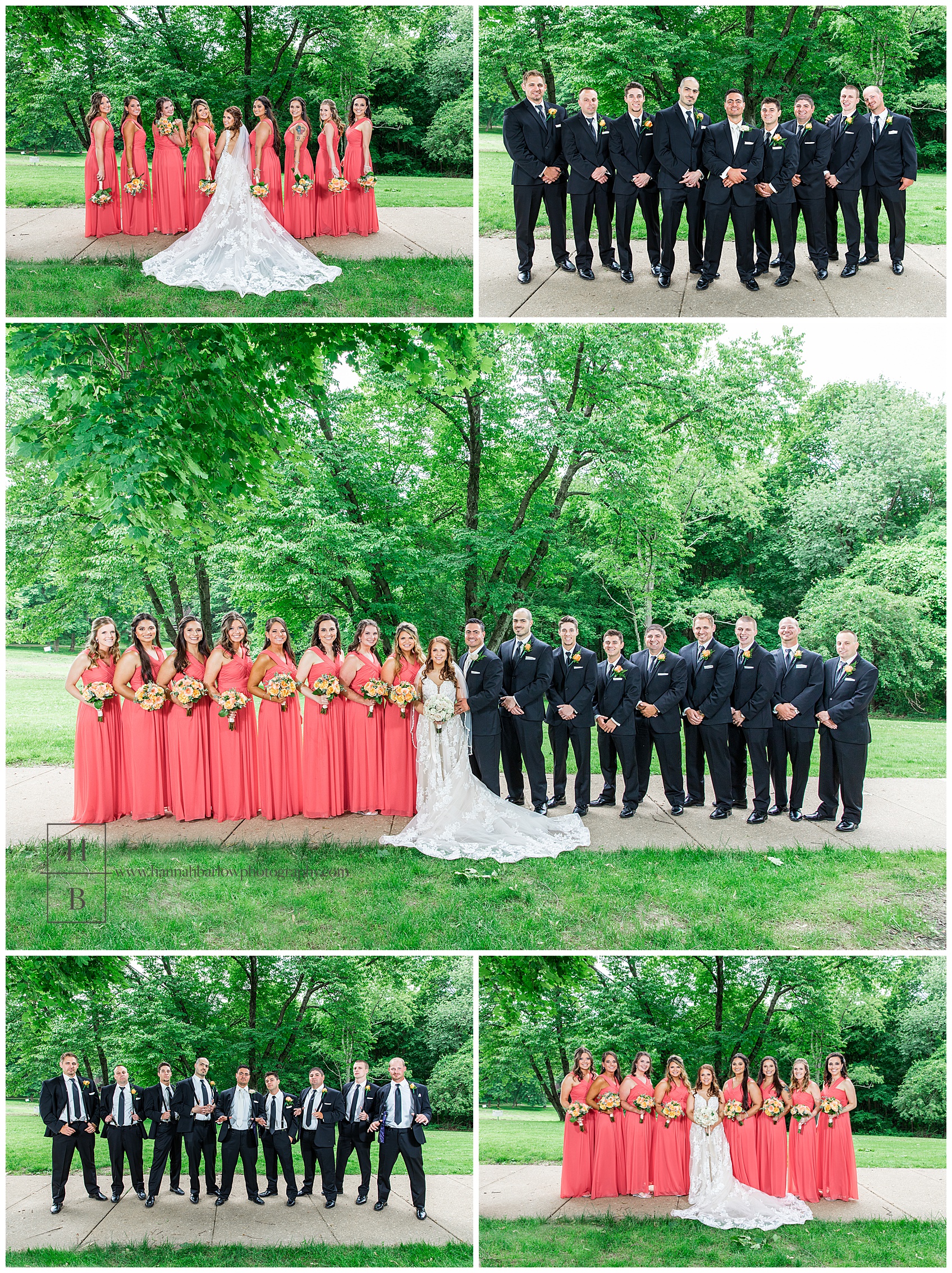 Coral Bridal Party Formal Photos Pittsburgh Airport Marriott