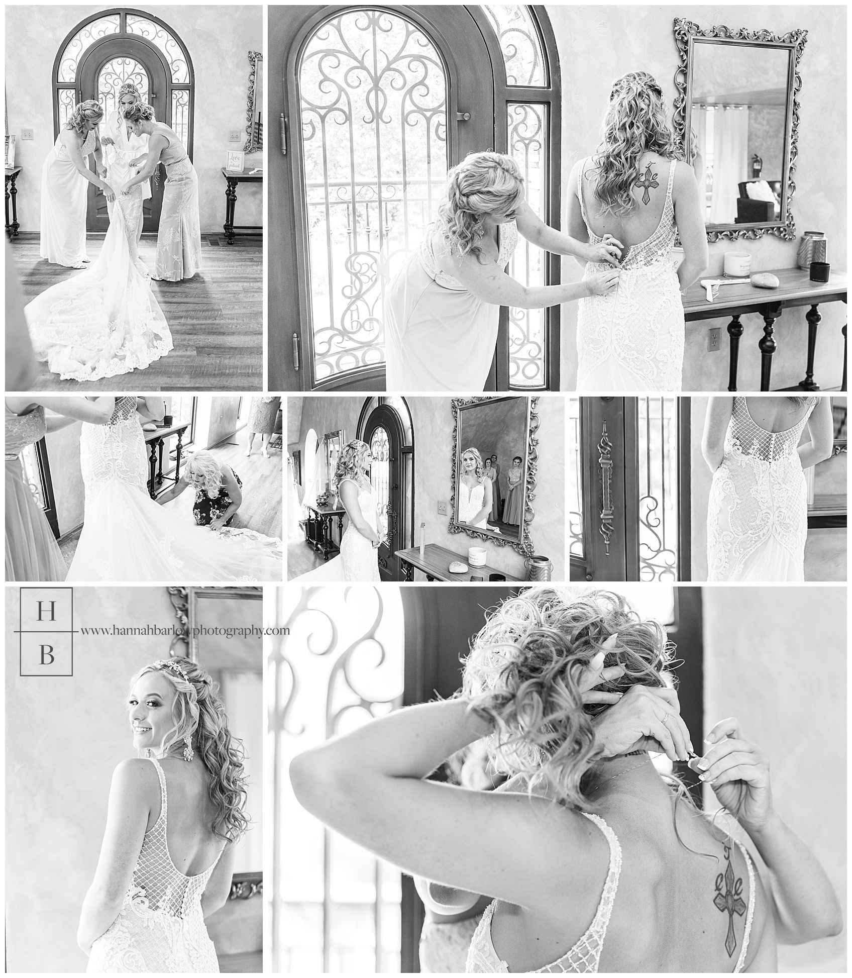 Black and White Photos of Bride Getting Ready at Bella Amore Dennison Ohio