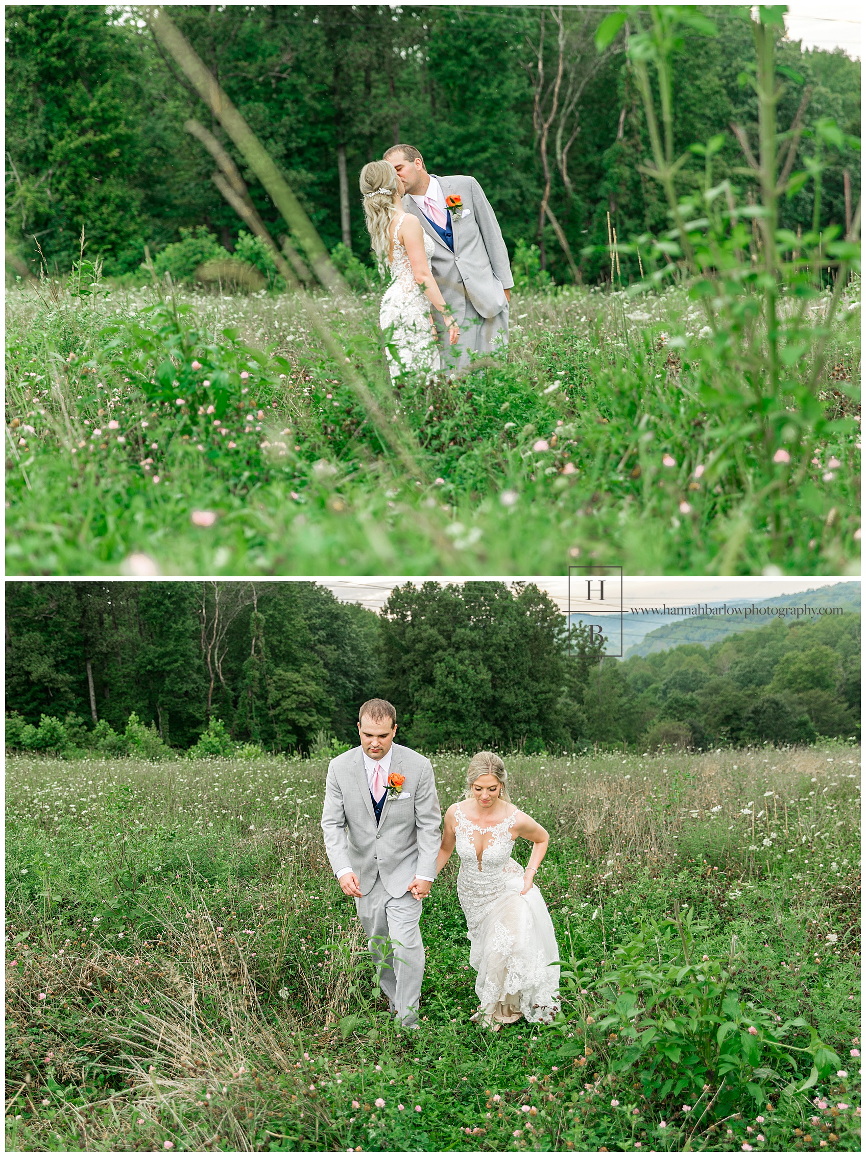 Wedding Photos in Field at The Barn on Enchanted Acres