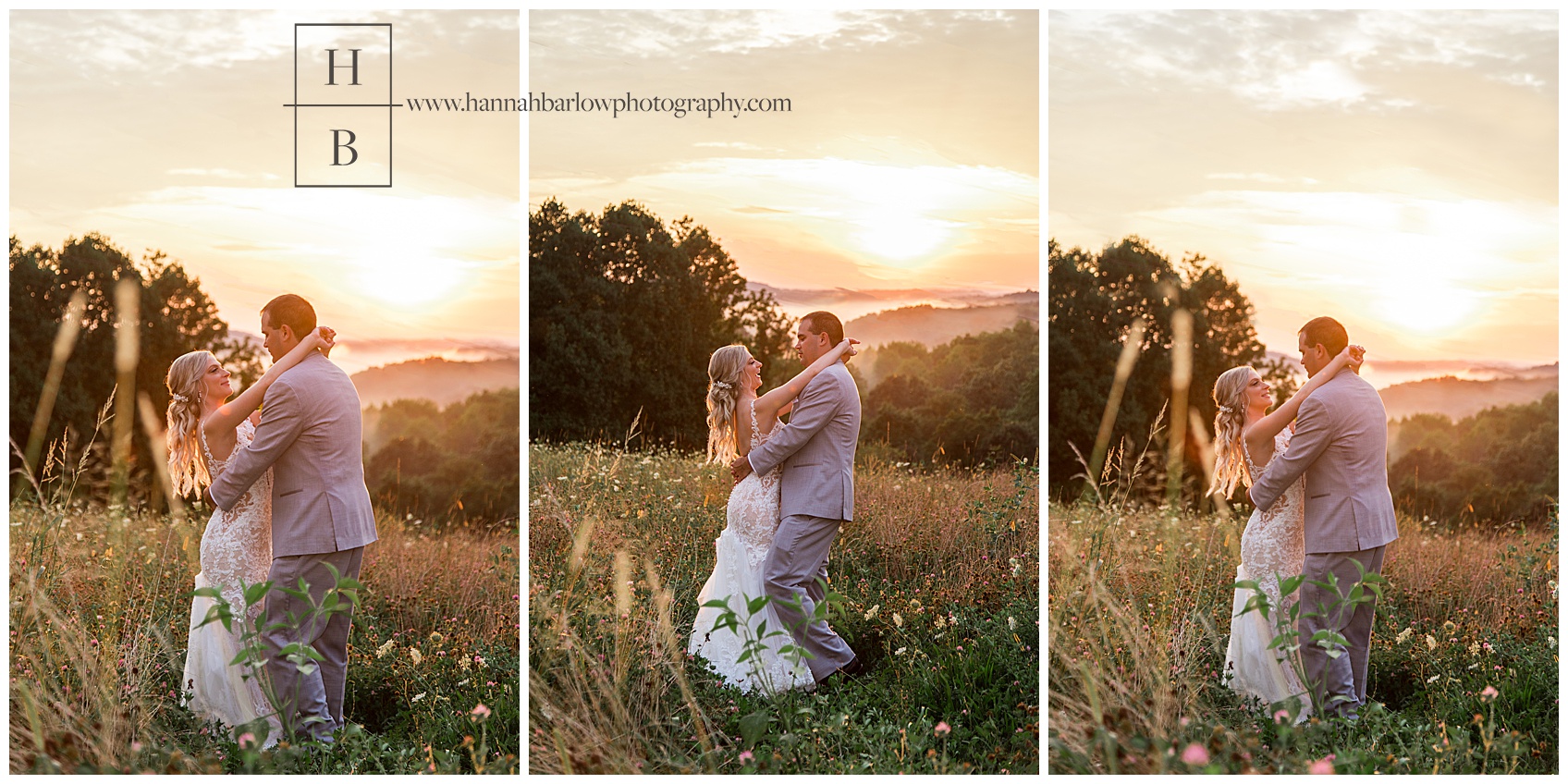 Bride and Groom Sunset Photos at The Barn on Enchanted Acres