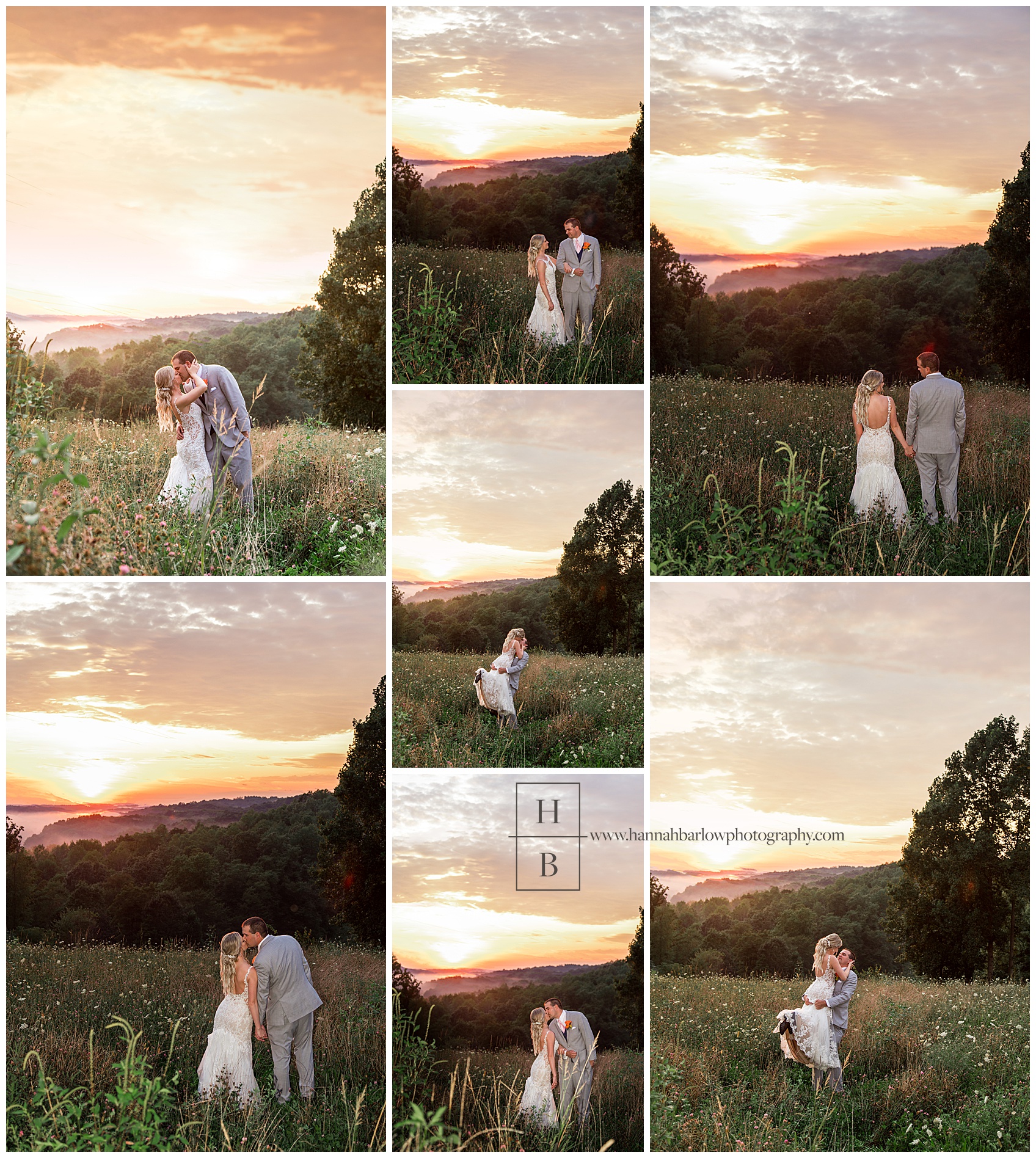 Bride and Groom Sunset Photos at The Barn on Enchanted Acres