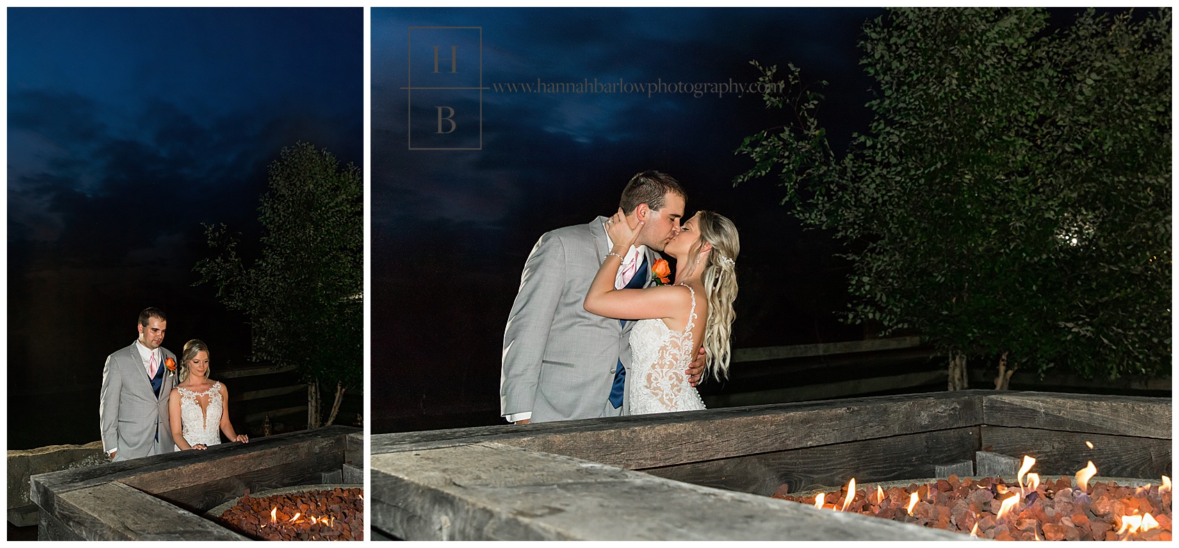 Fire Pit Wedding Photos at The Barn on Enchanted Acres