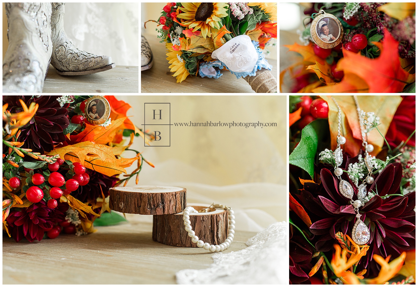 Rustic Autumn Wedding Detail Collage