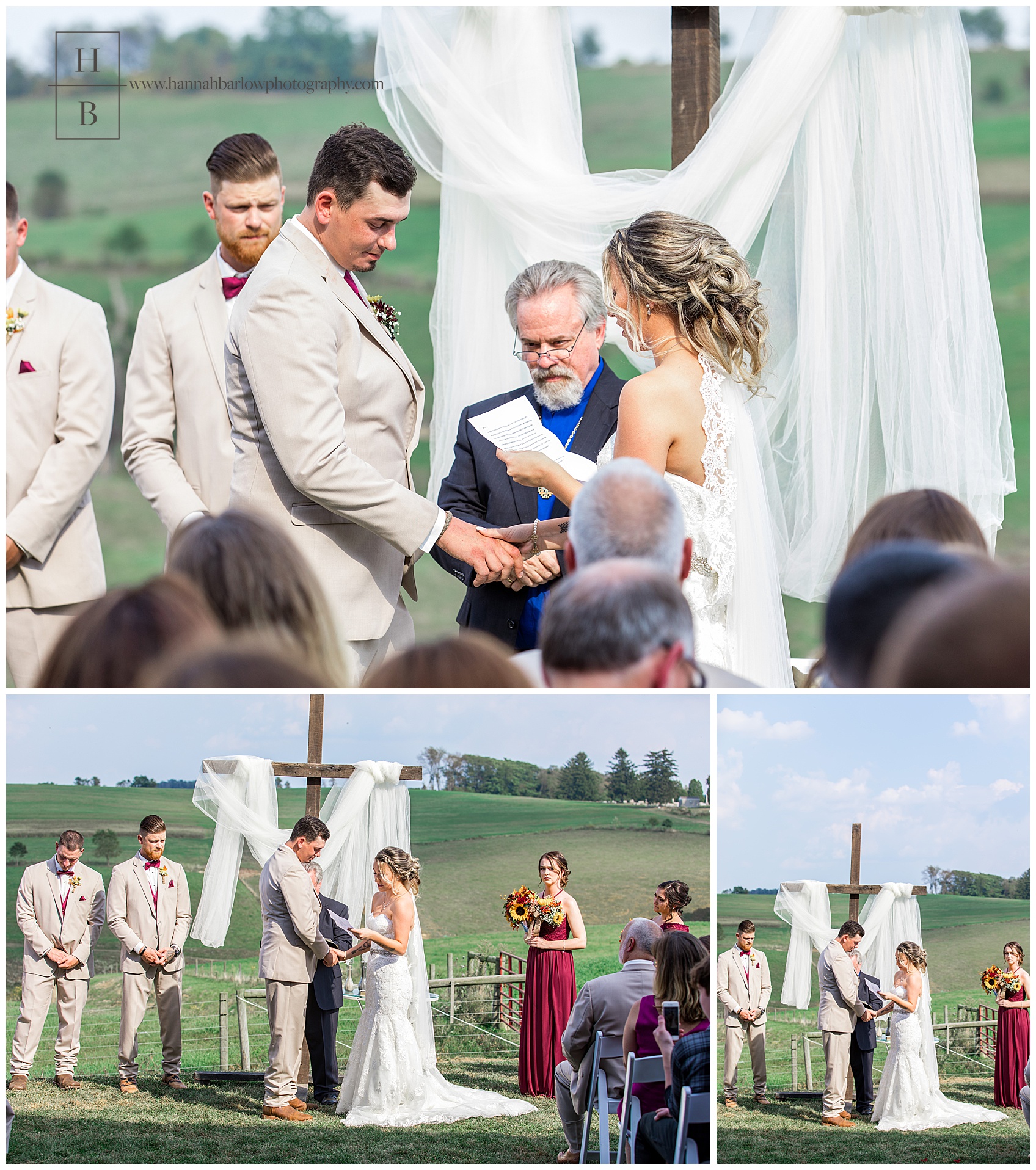 Bride Reading Vows at Heaven Sent Farms