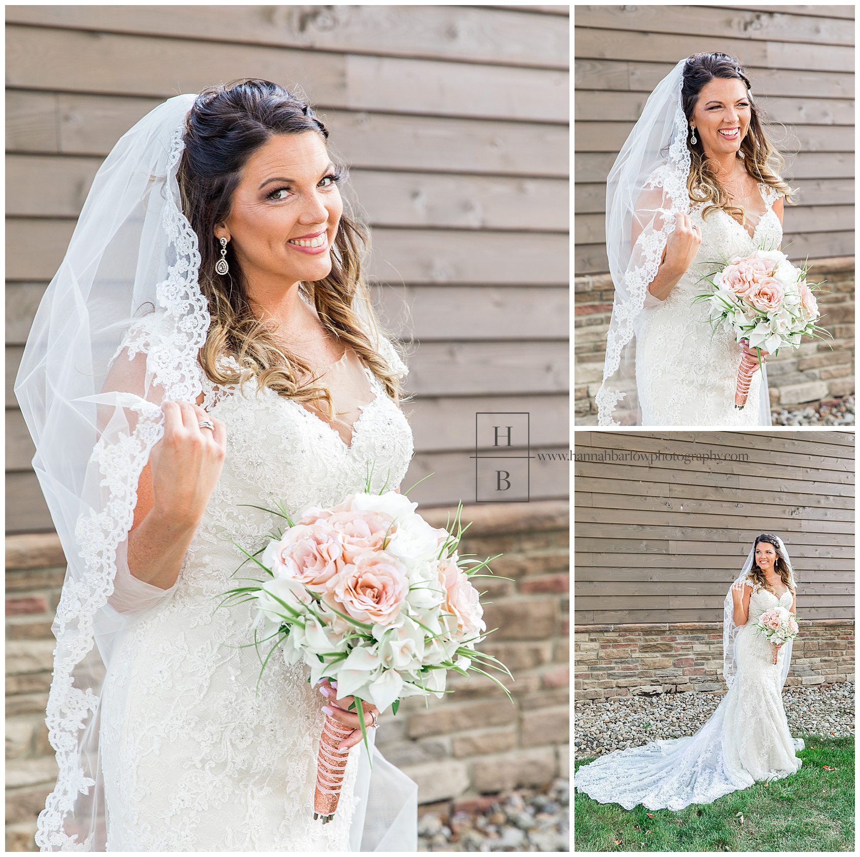 Bridal Portraits in Front of The Vineyards at Pine Lake