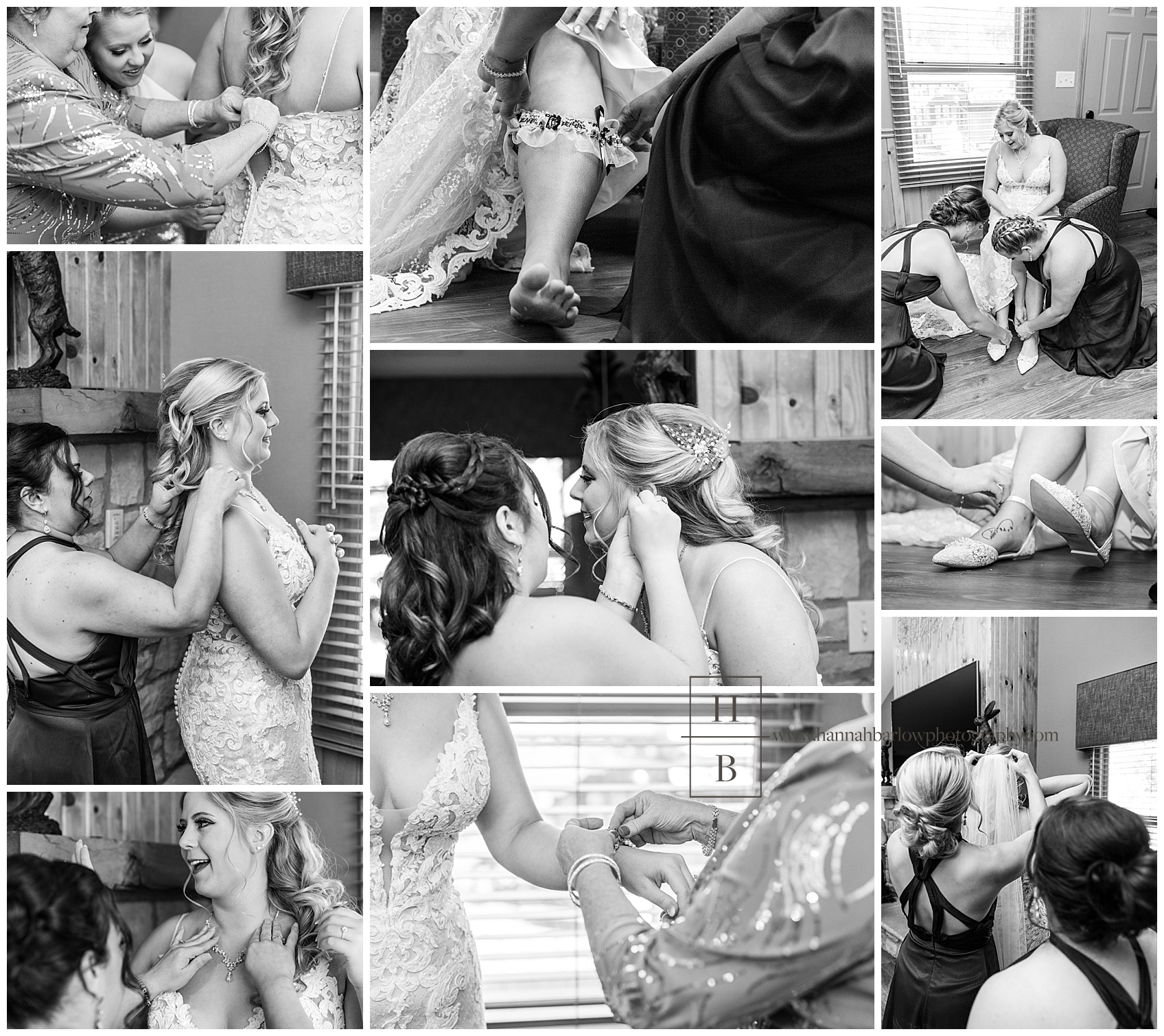Black and White Photos of Bride Getting Ready at Oglebay