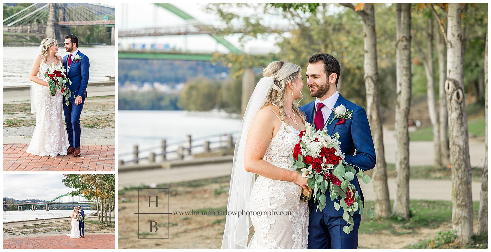 Bride and Groom Photos at Wheeling's Waterfront