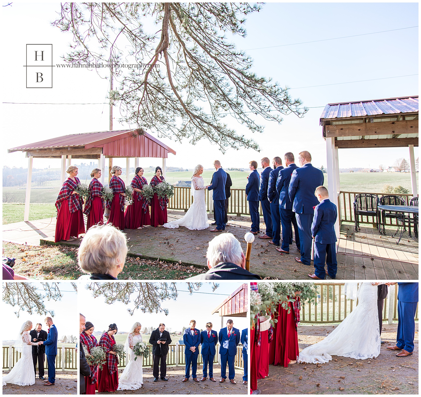 Collage of Wedding Photos at The Farm Restaurant 