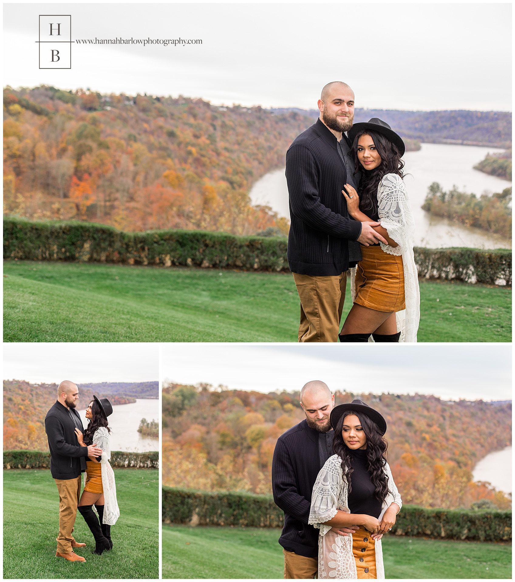 Collage of Fall Engagement Photos at Williams Country Club