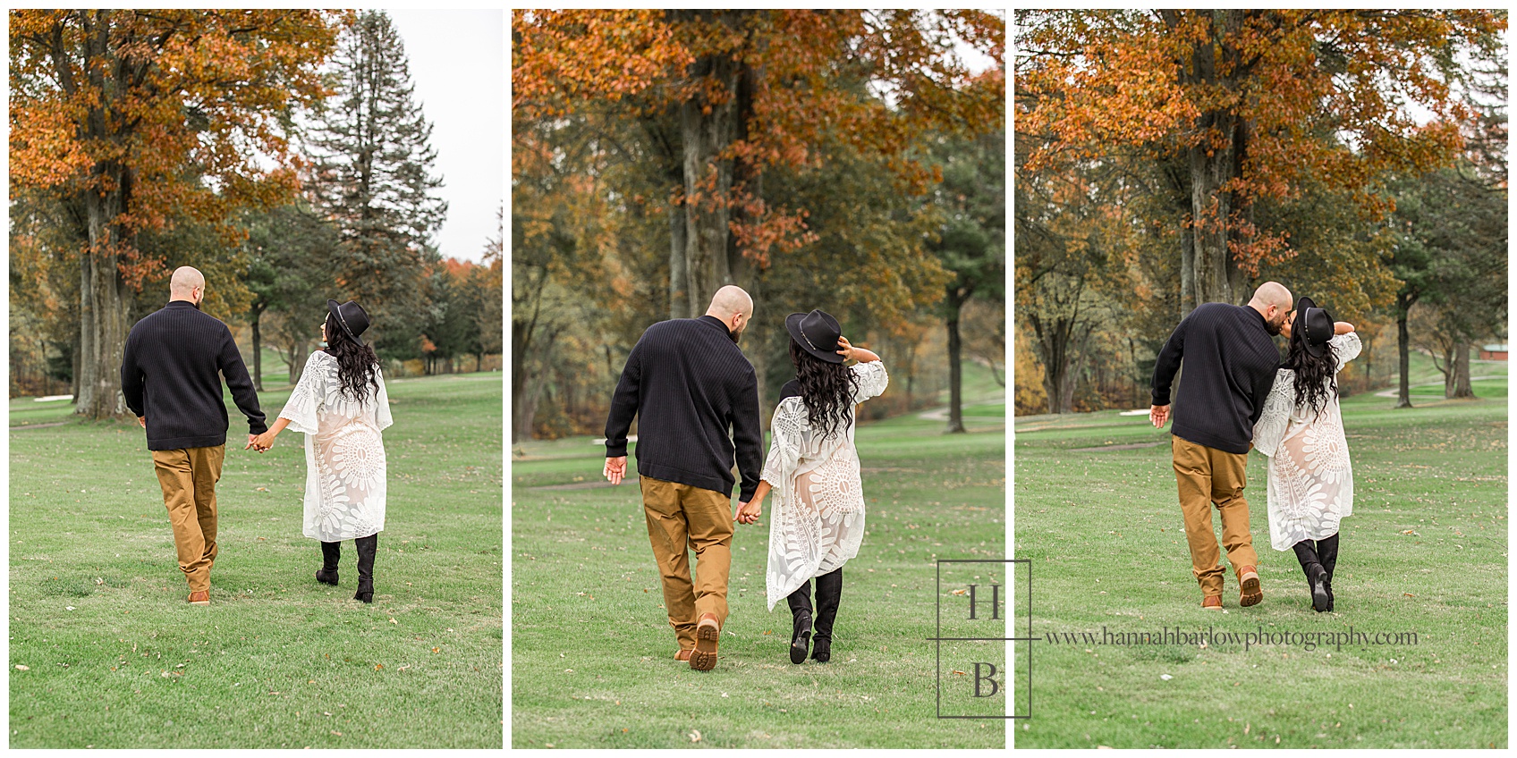 Couple Walking at Williams Country Club in the Fall