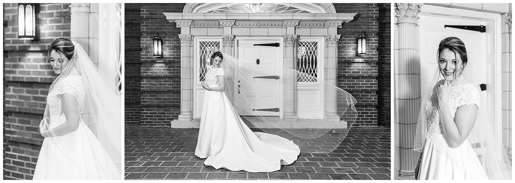 Black and White Wedding Photos of Bride