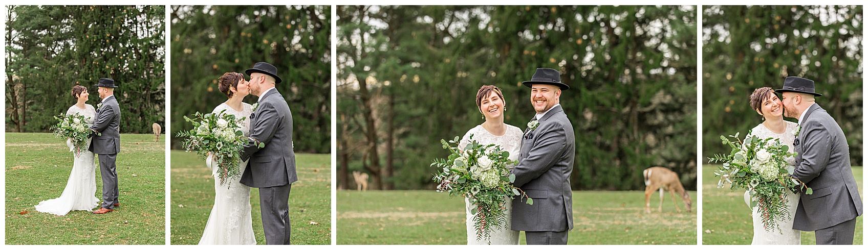 Bride and Groom Wedding Photos in Field by Oglebay
