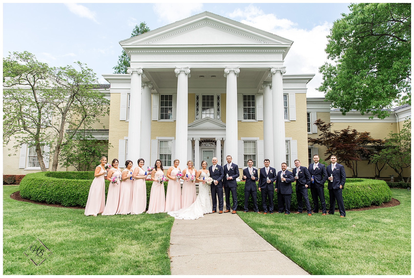 Oglebay Mansion Wedding Photo with Bridal Party