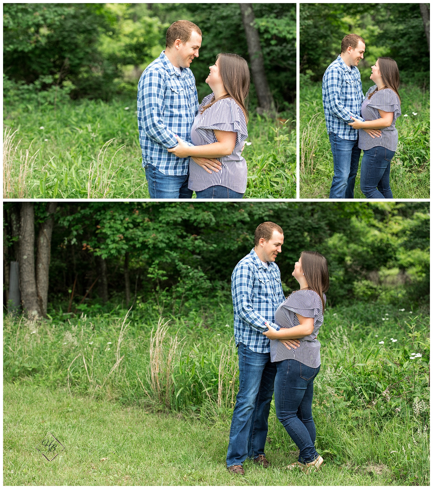 Summer Engagement Photos in a Field