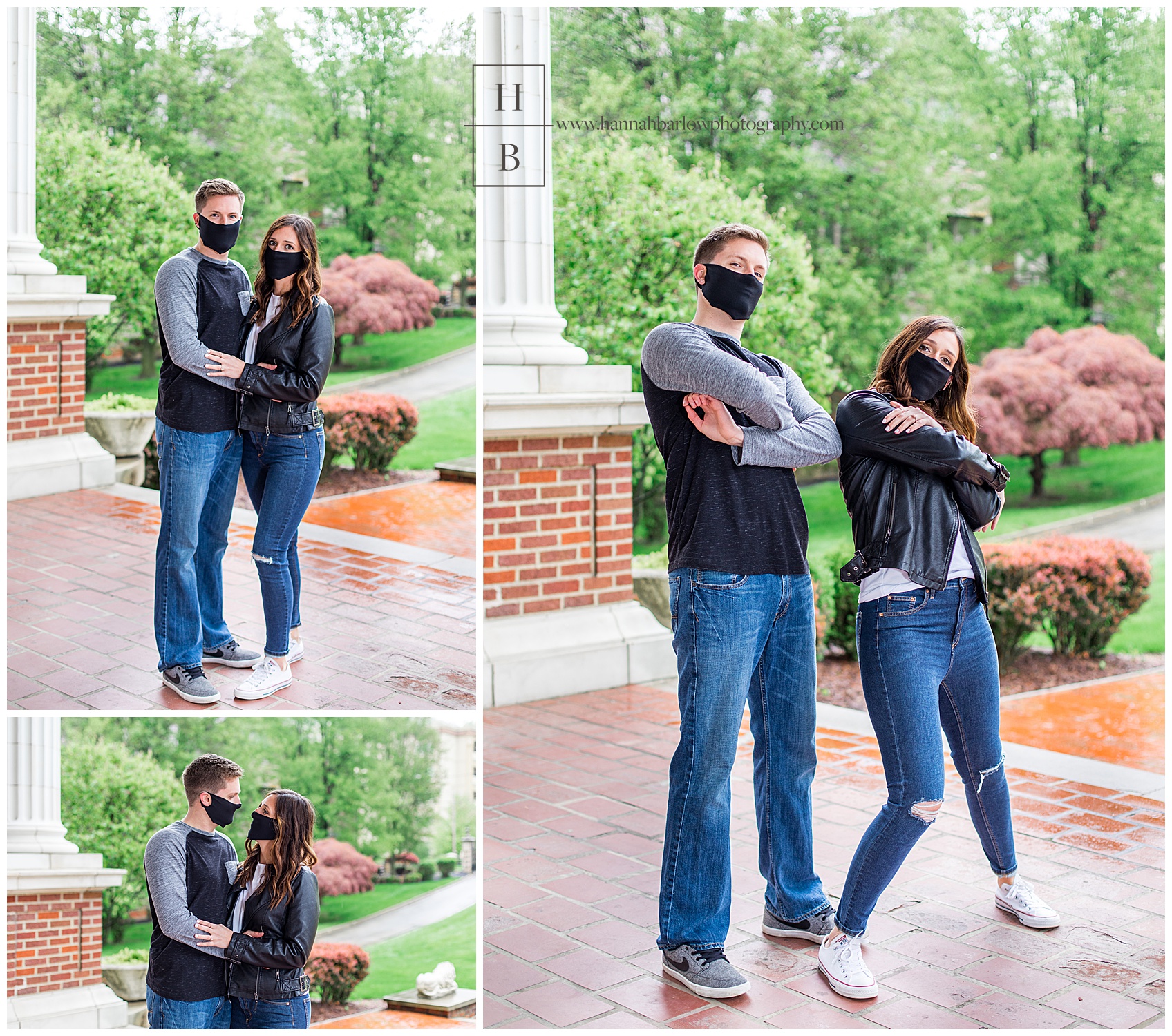 Couple Wearing Masks for Engagement Photos in 2020 COVID-19