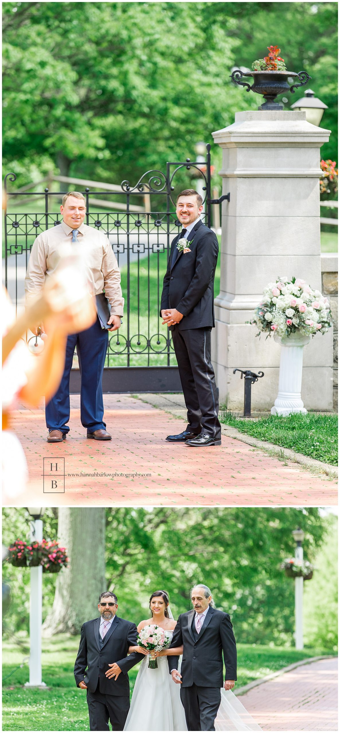 Groom Seeing Bride at Oglebay Gates Wedding Ceremony