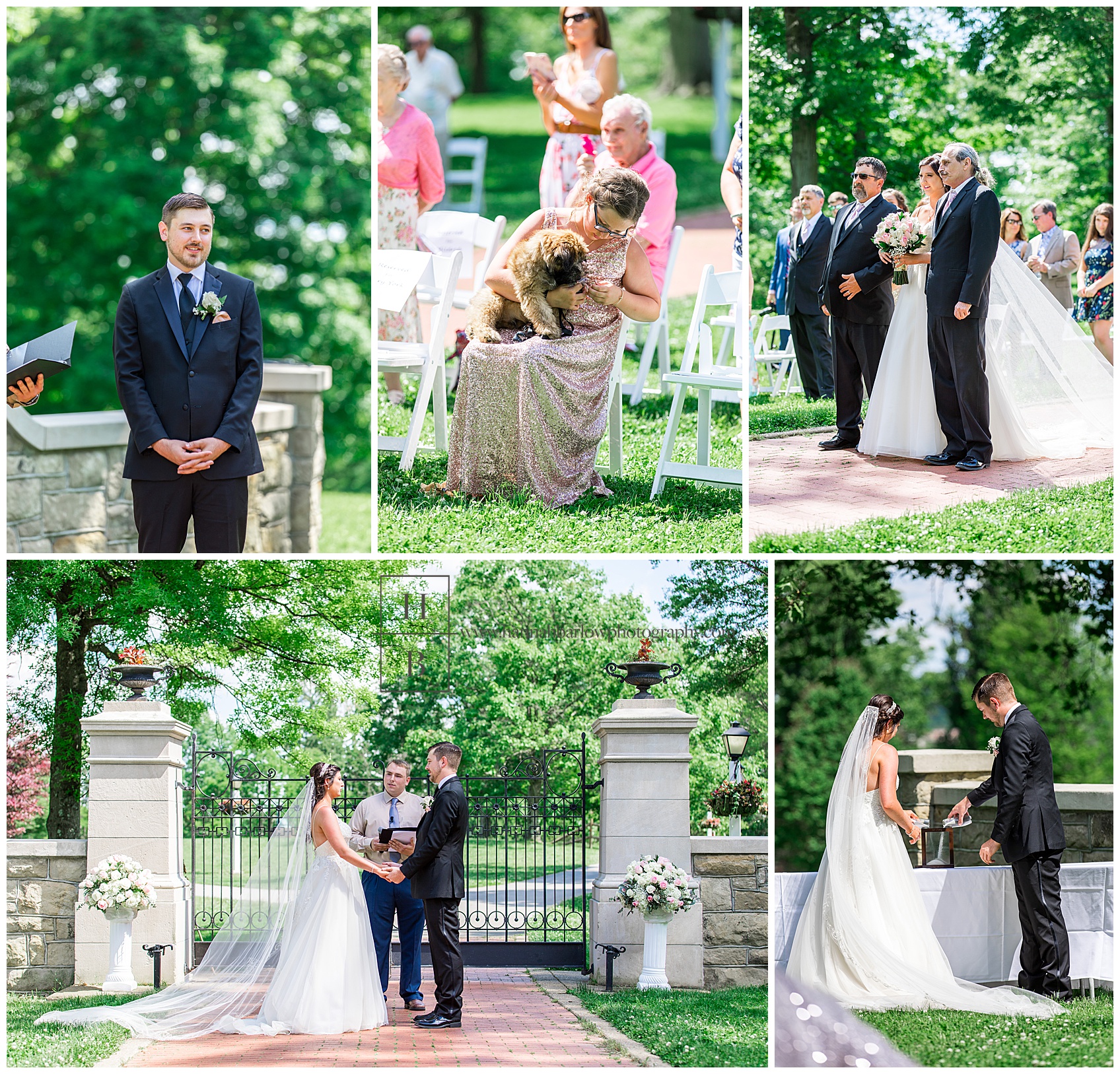Collage of Oglebay Gates Wedding