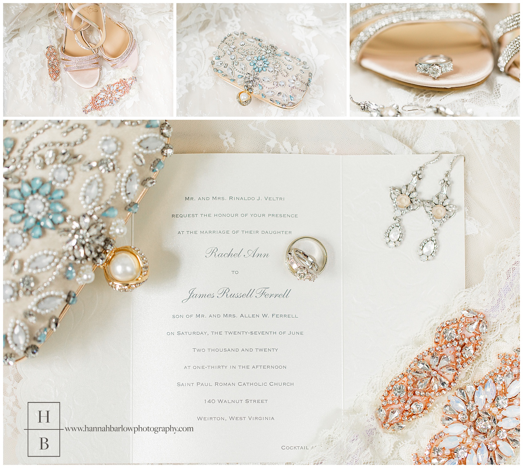 Ivory Bridal Wedding Details and Invitation