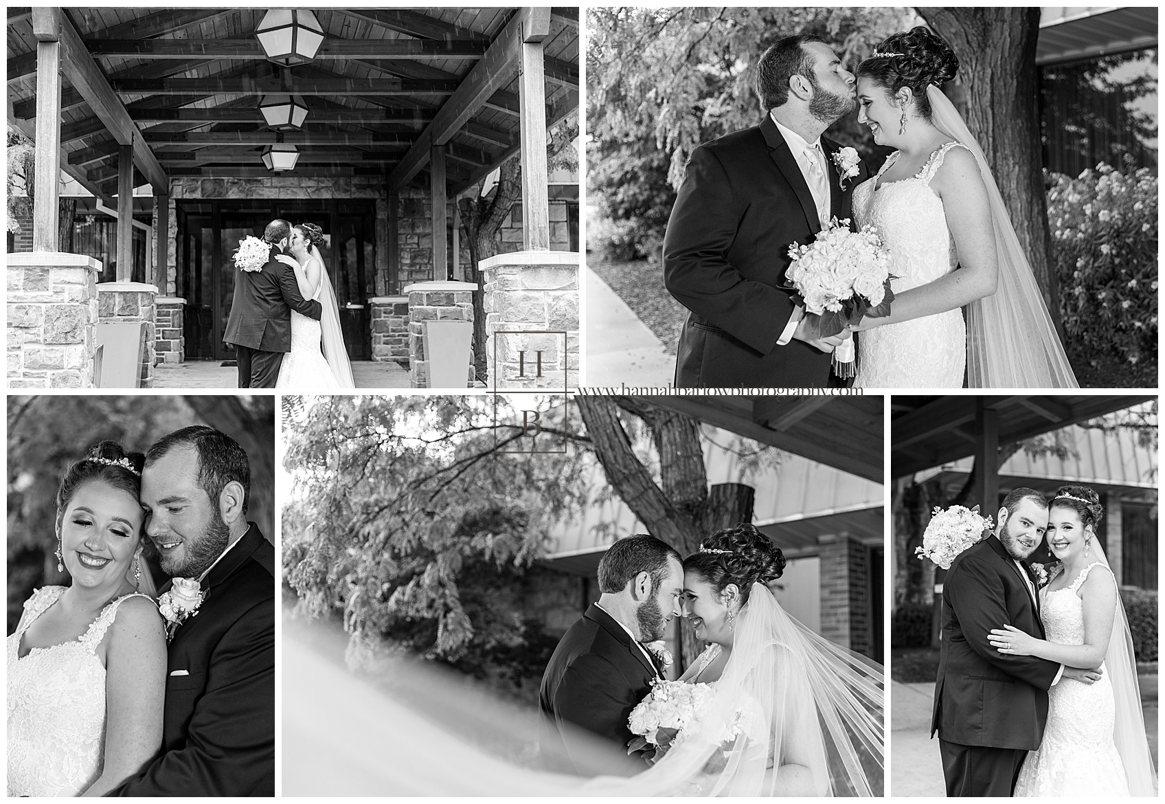 Bride and Groom Formal Photos in Black and White in Greentree PA