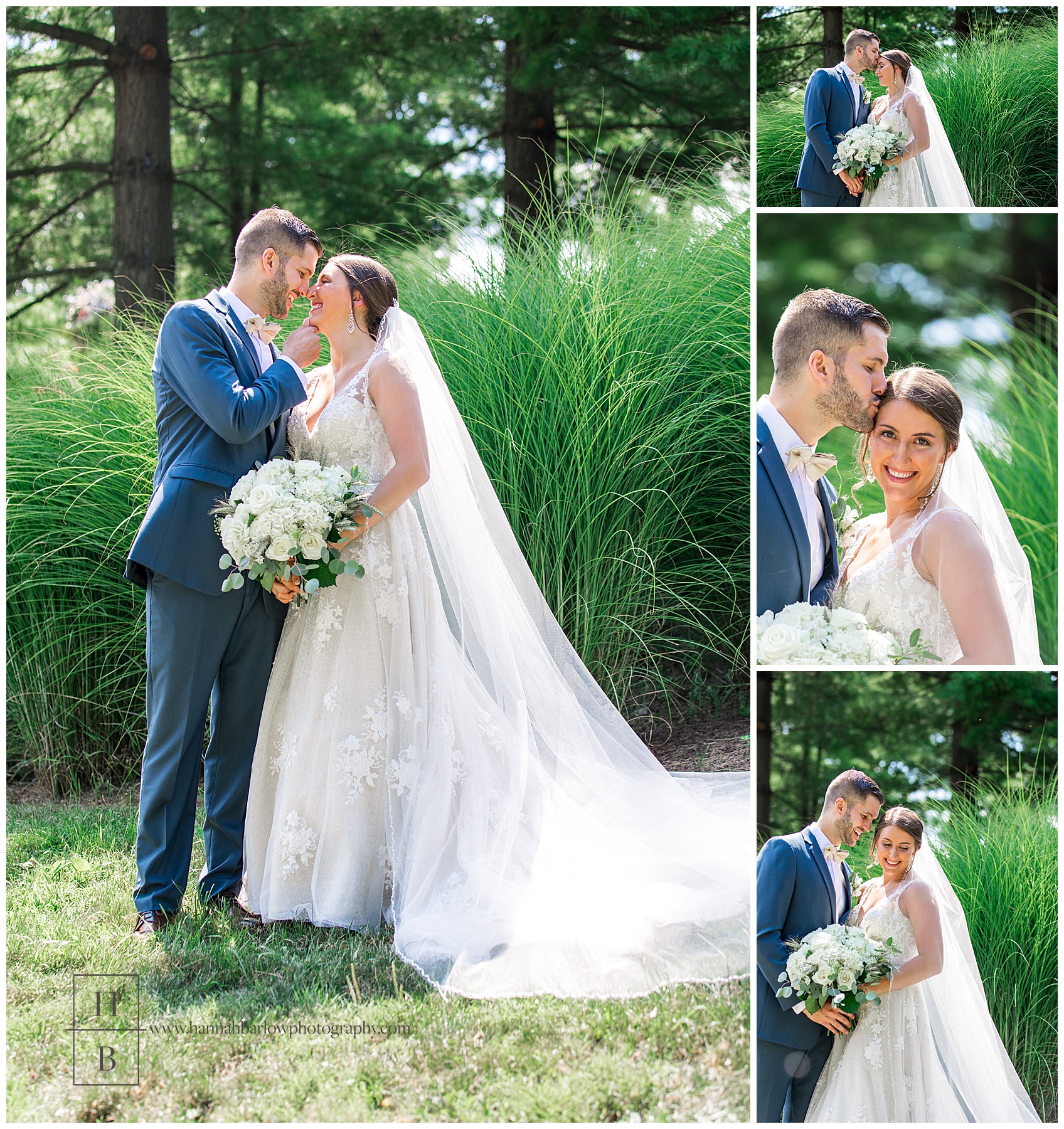 Bride and Groom Formal Photos at Oglebay with Green Grass
