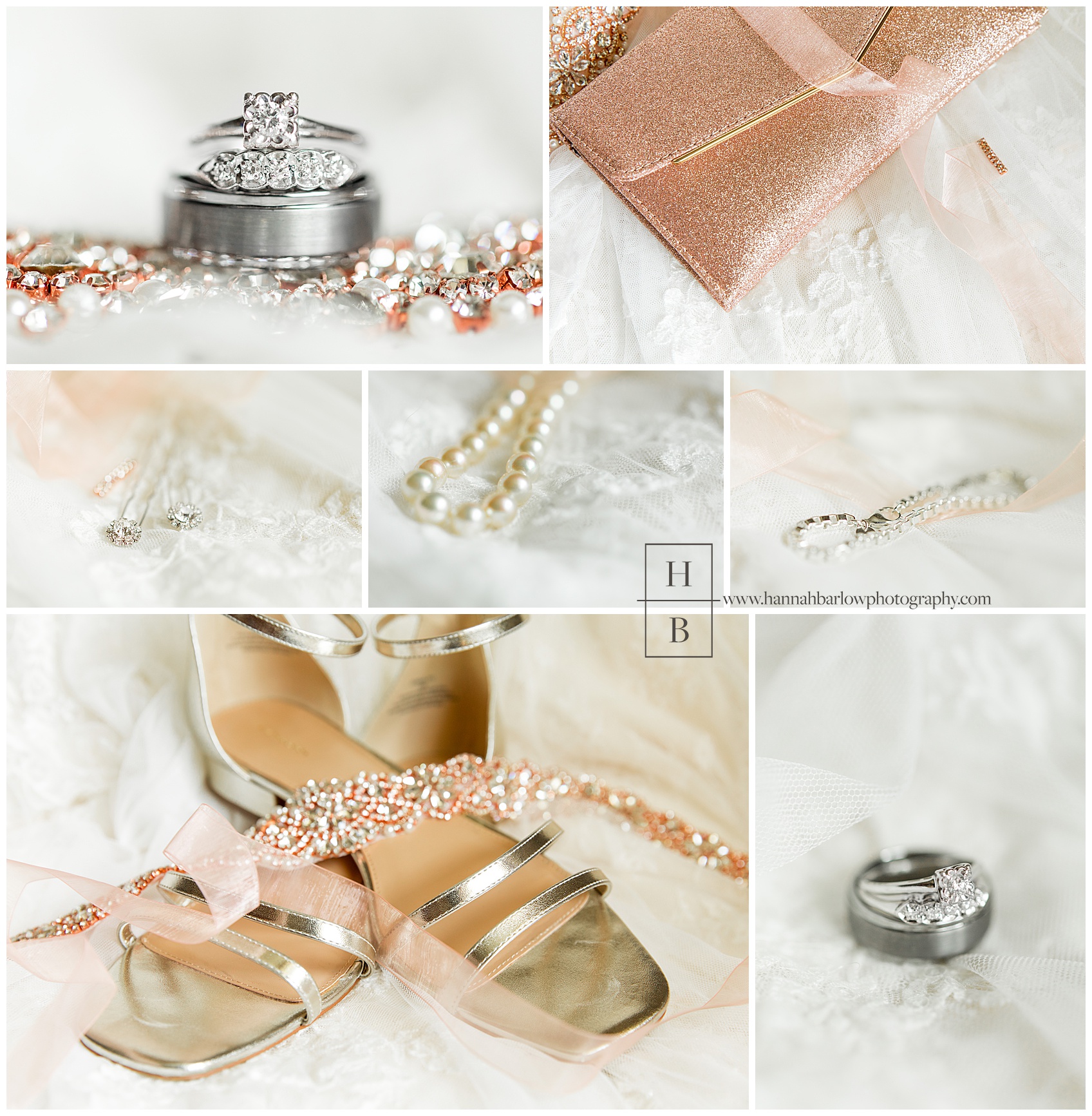 Blush pink and Ivory Wedding Bridal Details