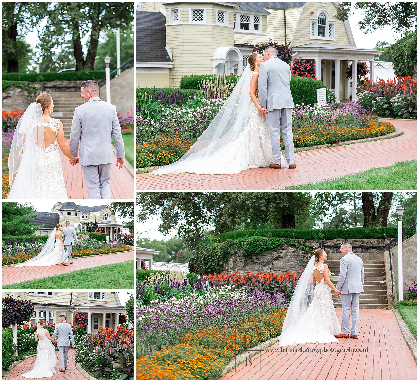 Bride and Groom Wedding Photos at Oglebay Park with Flowers