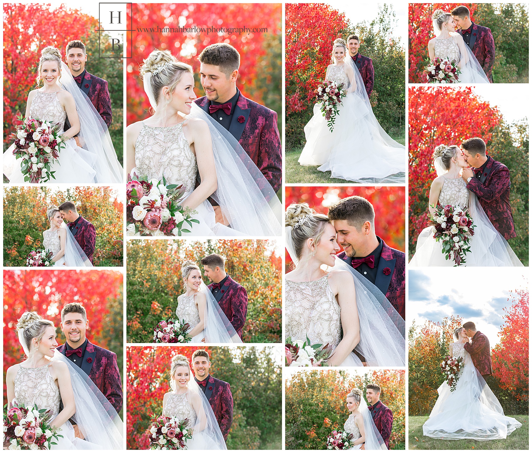 Hilton Garden Inn in Southpointe Wedding Photos in the Fall