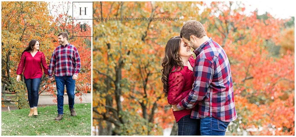Fall Foliage Engagement Photos in Wheeling, WV - Hannah Barlow Photography