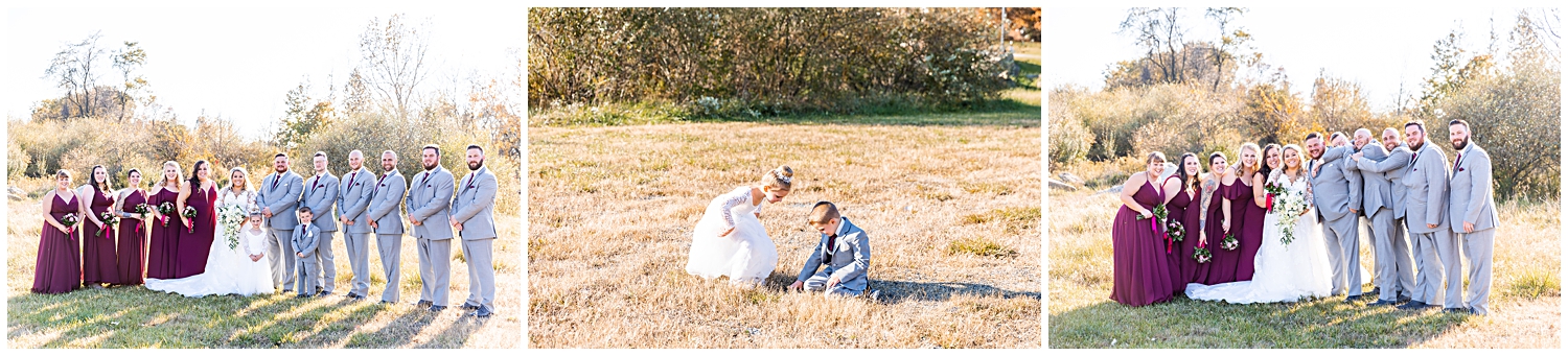 Bridal Party Portraits in Sunny Field