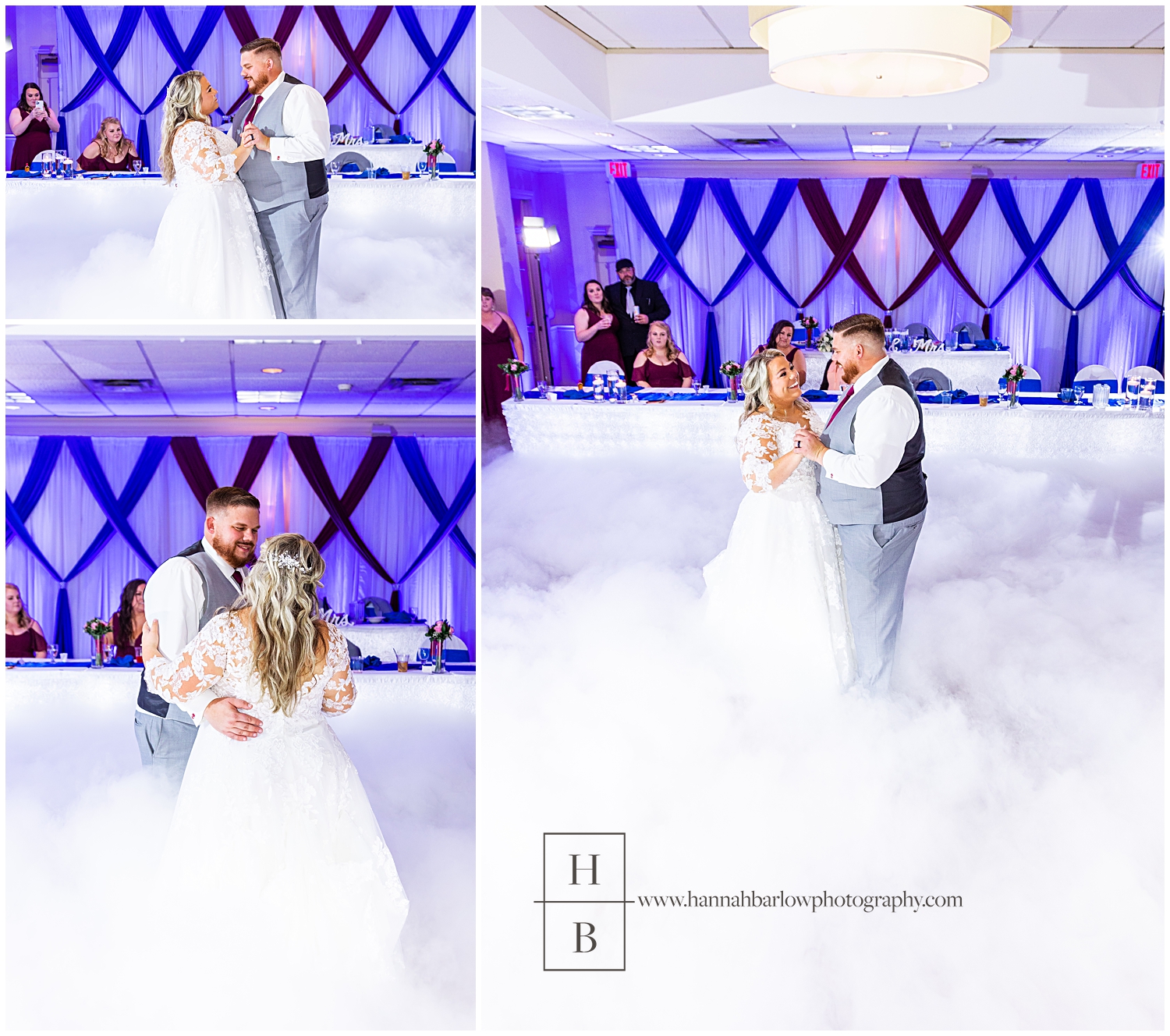 Bride and Groom Dancing on a Cloud at Wedding Reception