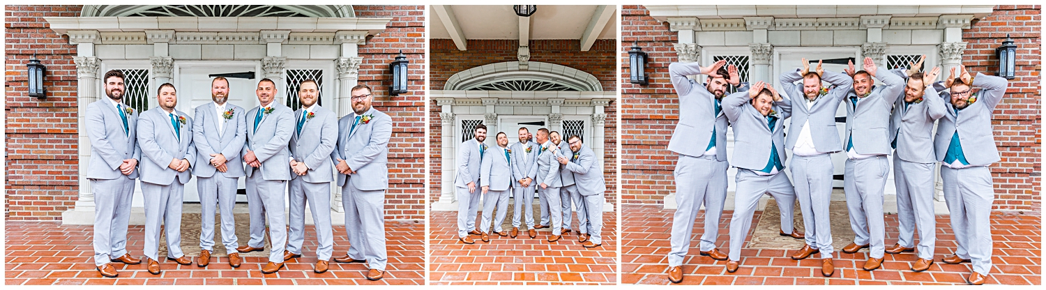 Groom and Groomsmen pose together for photo