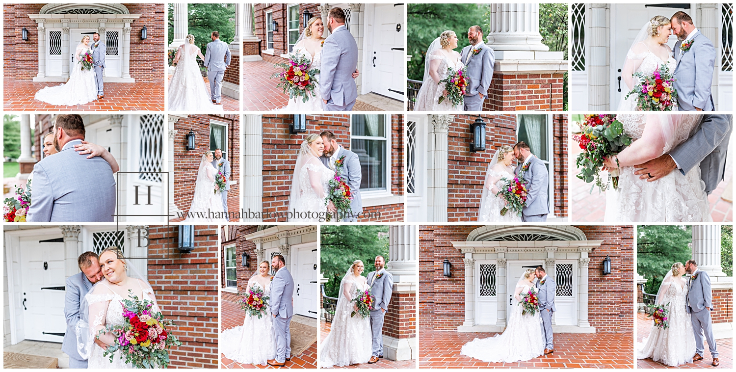 Collage of bride and groom posing for photos