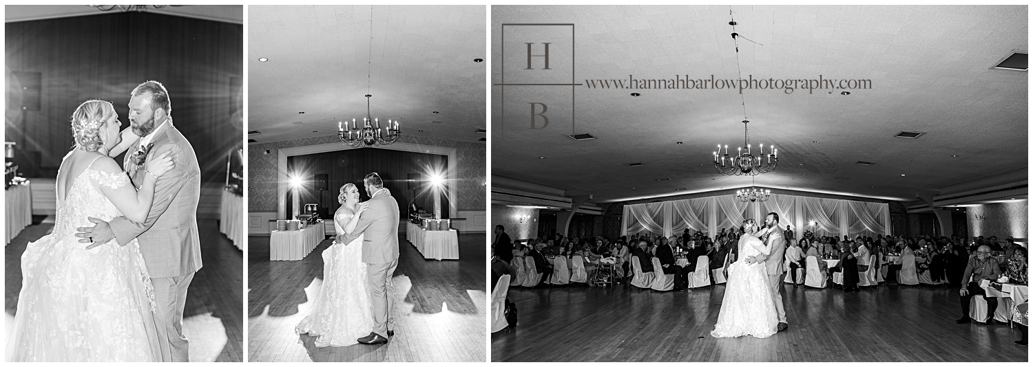 Black and White Photos of Couple's First Dance