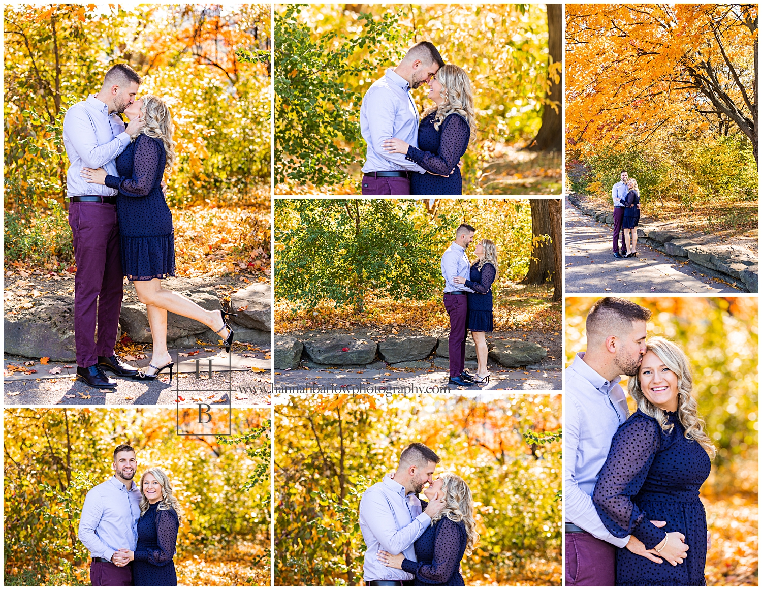 Collage of Fall Engagement Photos by Orange Tree in Pittsburgh