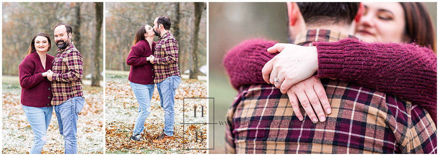 Madi and Nick had a super windy and chilly engagement session but that didn't stop them from laughing and sharing their love at this engagement session.