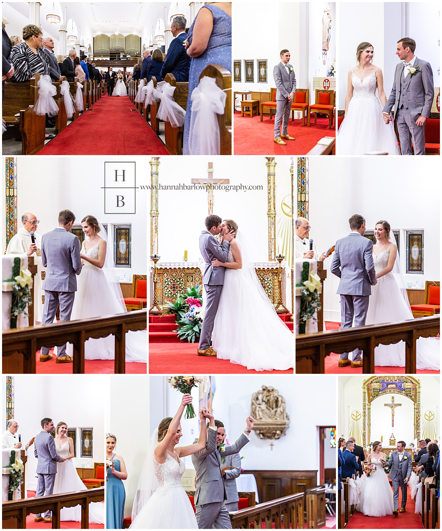 Collage of Catholic wedding ceremony in Butler, PA.