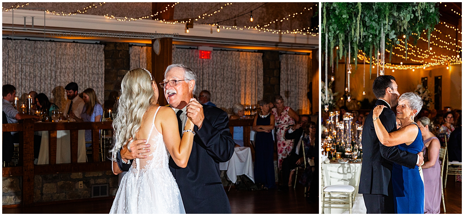 Bride and groom dance with parents.