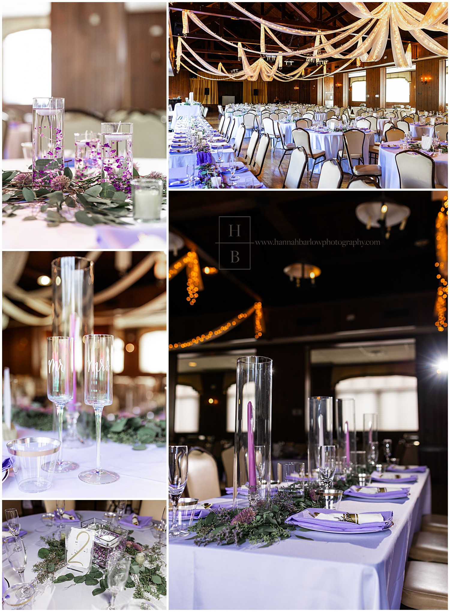 Purple reception details.