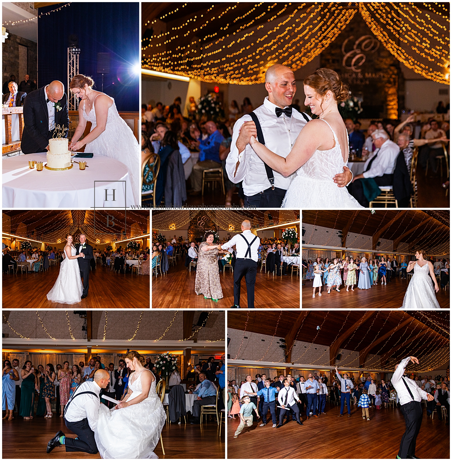 Formal wedding reception moments are highlighted