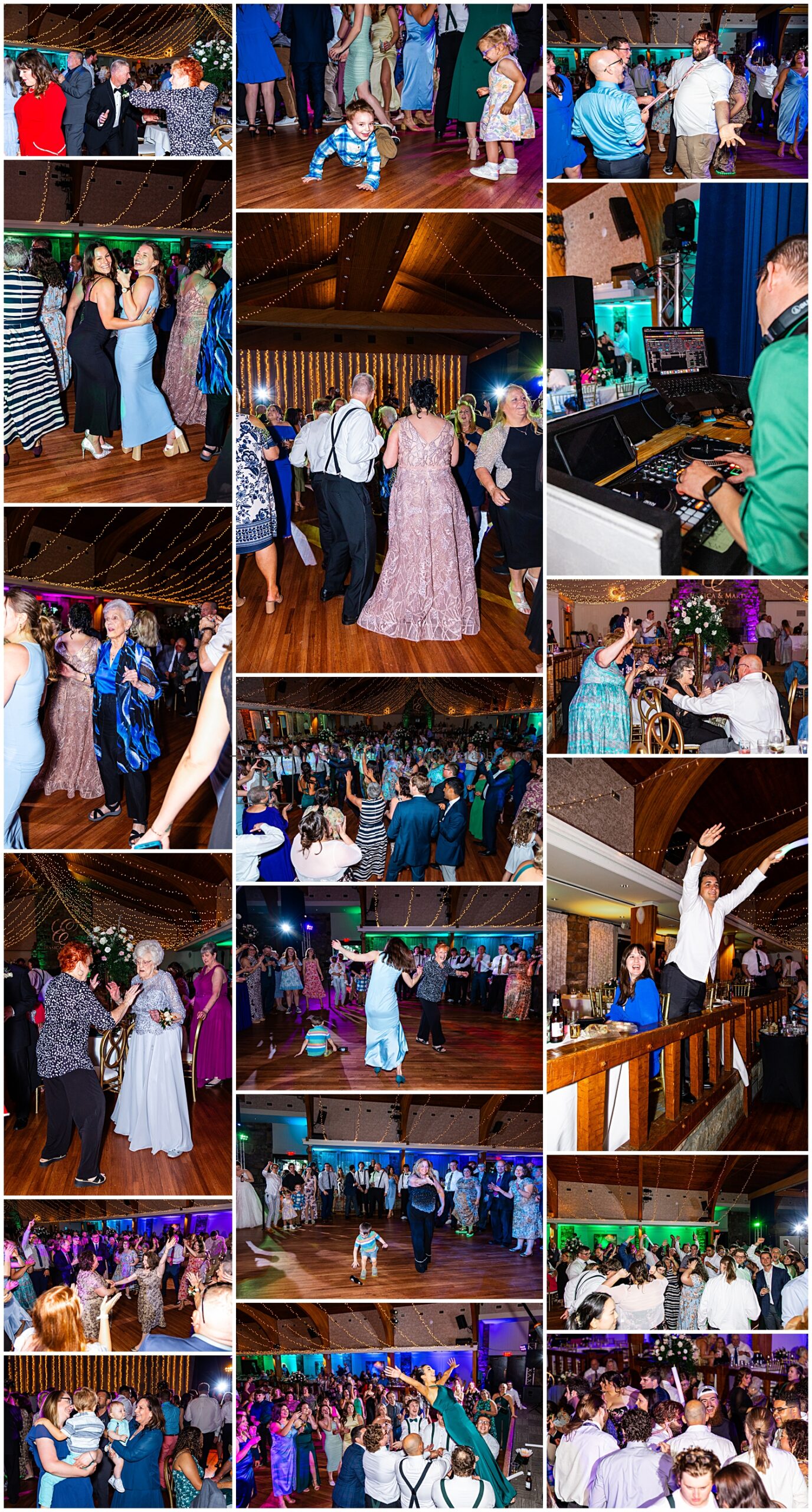 Guests dance at wedding reception