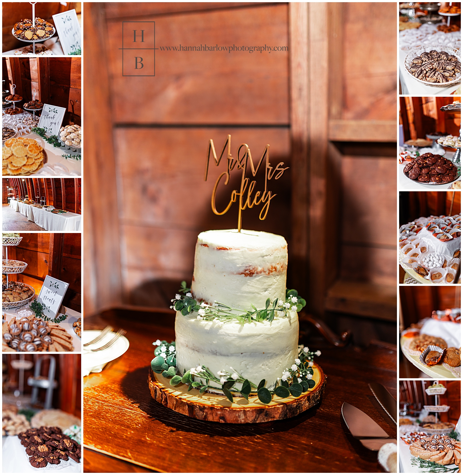 Wedding cake and cookie details