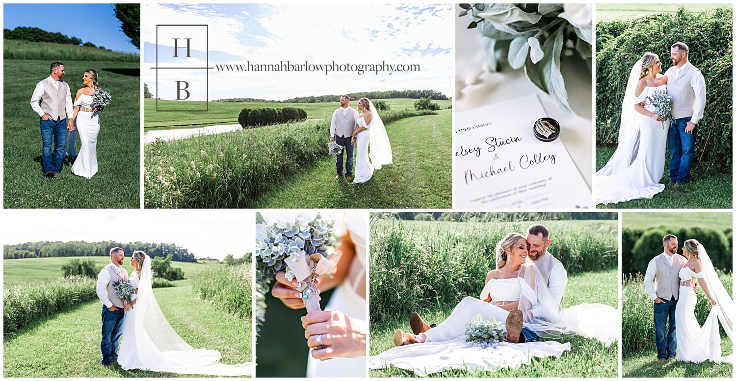 collage and highlights of summer wedding at Bramblewood McDonald pa wedding